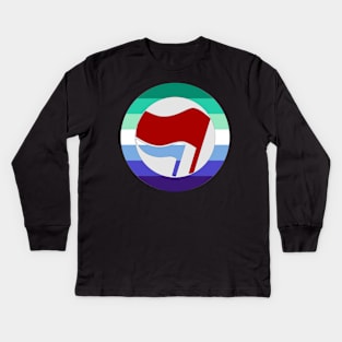 Gay Man Antifascist Action Kids Long Sleeve T-Shirt